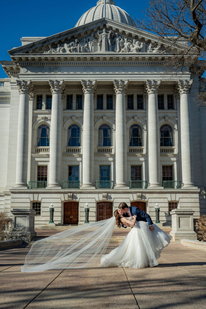 Candid wedding couple moment in Madison, WI.