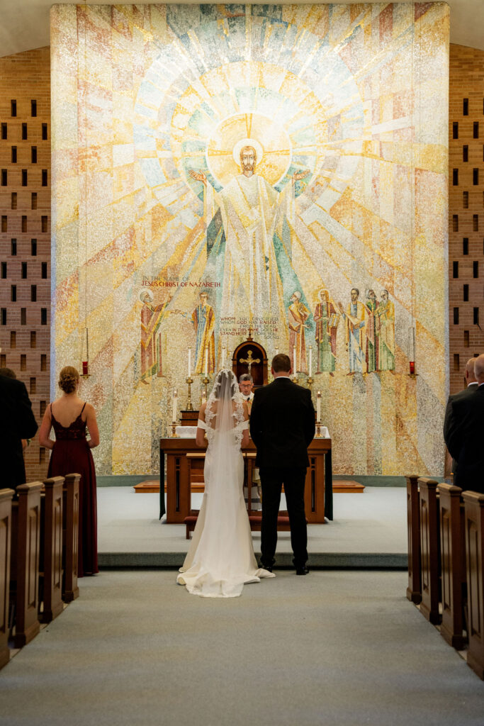 Bride walking down the aisle in Milwaukee, WI