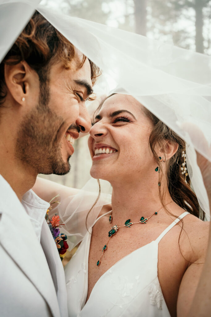 Romantic wedding couple