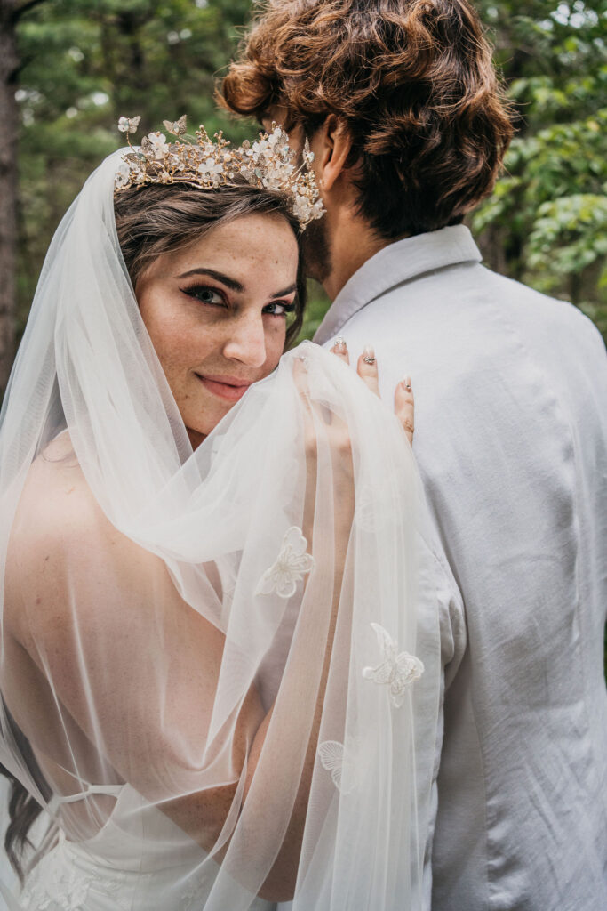 Romantic wedding couple