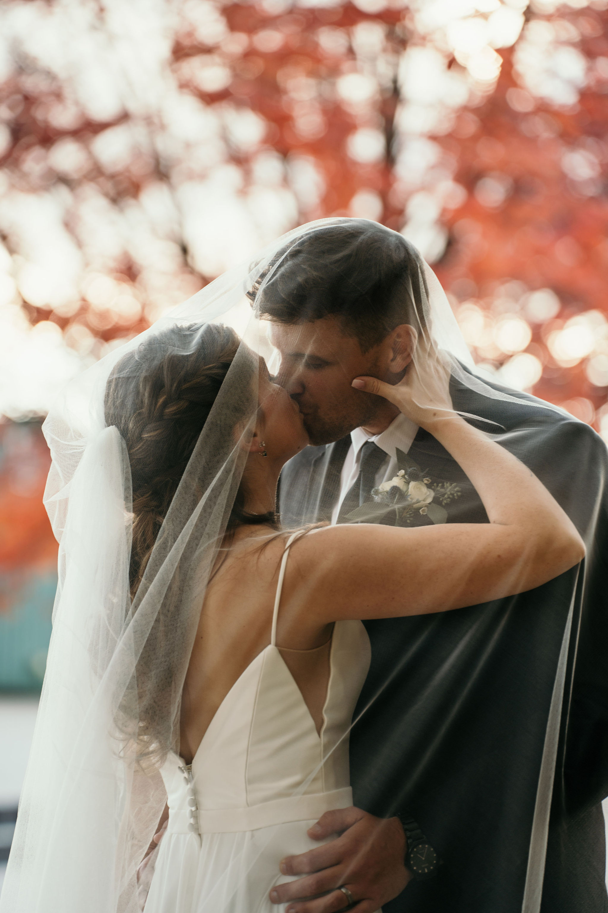 Bride and groom portrait in Milwaukee, WI.