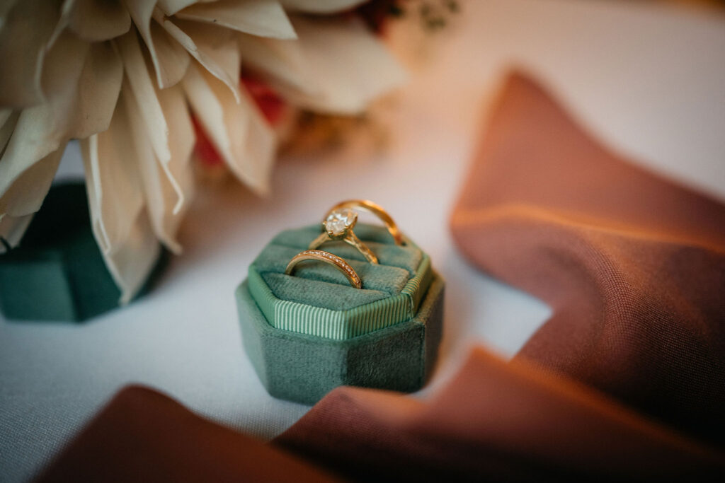 Close-up of wedding rings