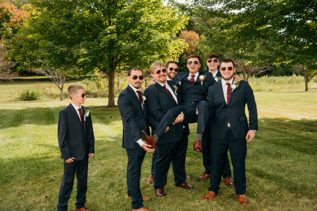 Groom and his groomsmen in Milwaukee.