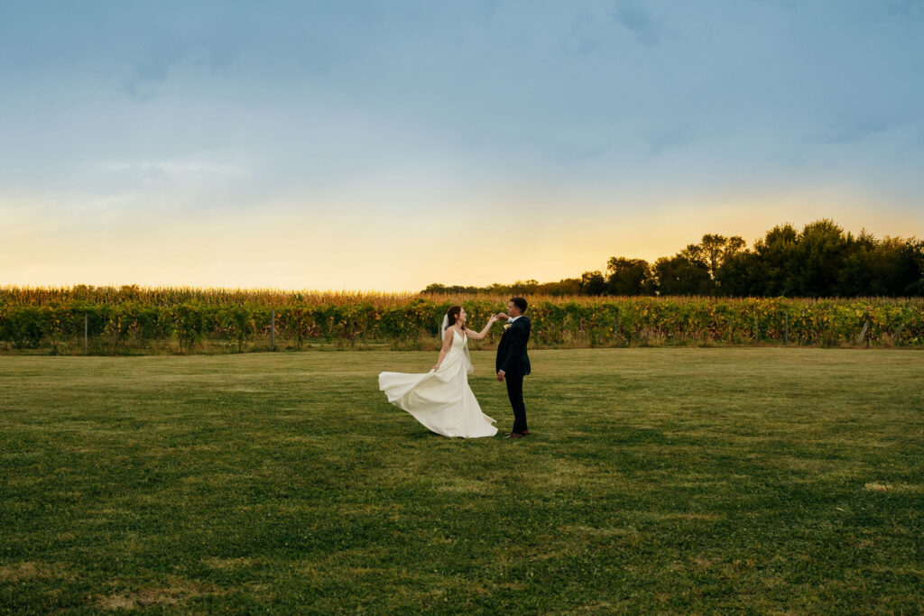 Bride and groom in Madison, WI.