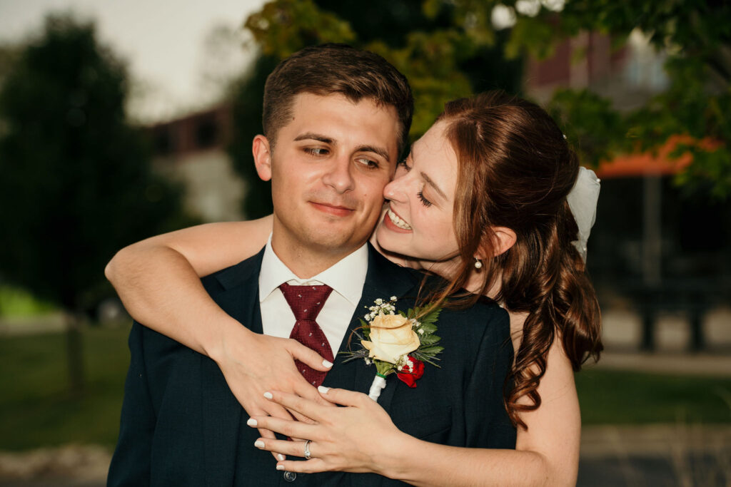 Romantic outdoor wedding in Madison, WI.