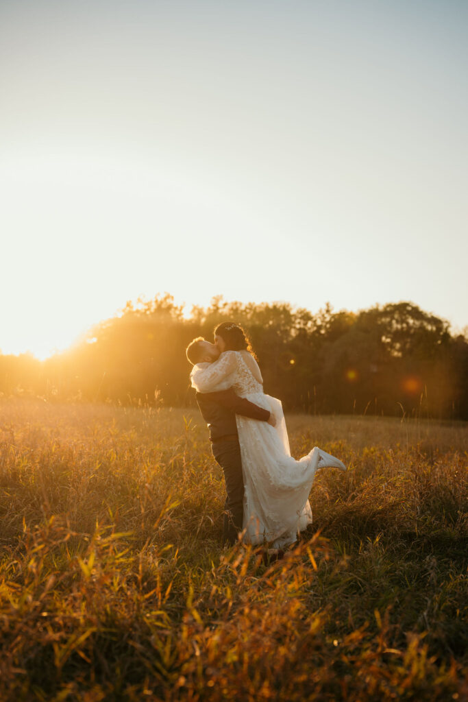 Romantic wedding couple