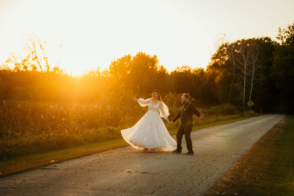 Romantic wedding couple